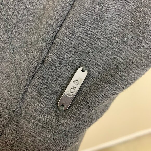 LOLE Womens L Knit Blazer Jacket 3 Button Gray Pockets Cozy Work Office Stretch - Picture 7 of 14